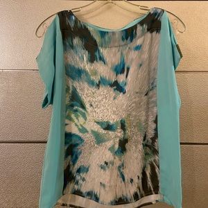 Blue Calvin Klein Cold Shoulder Blouse